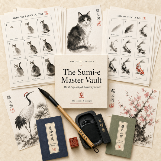 The Sumi-e Master Vault — paint any subject, stroke by stroke, 200 lessons & designs