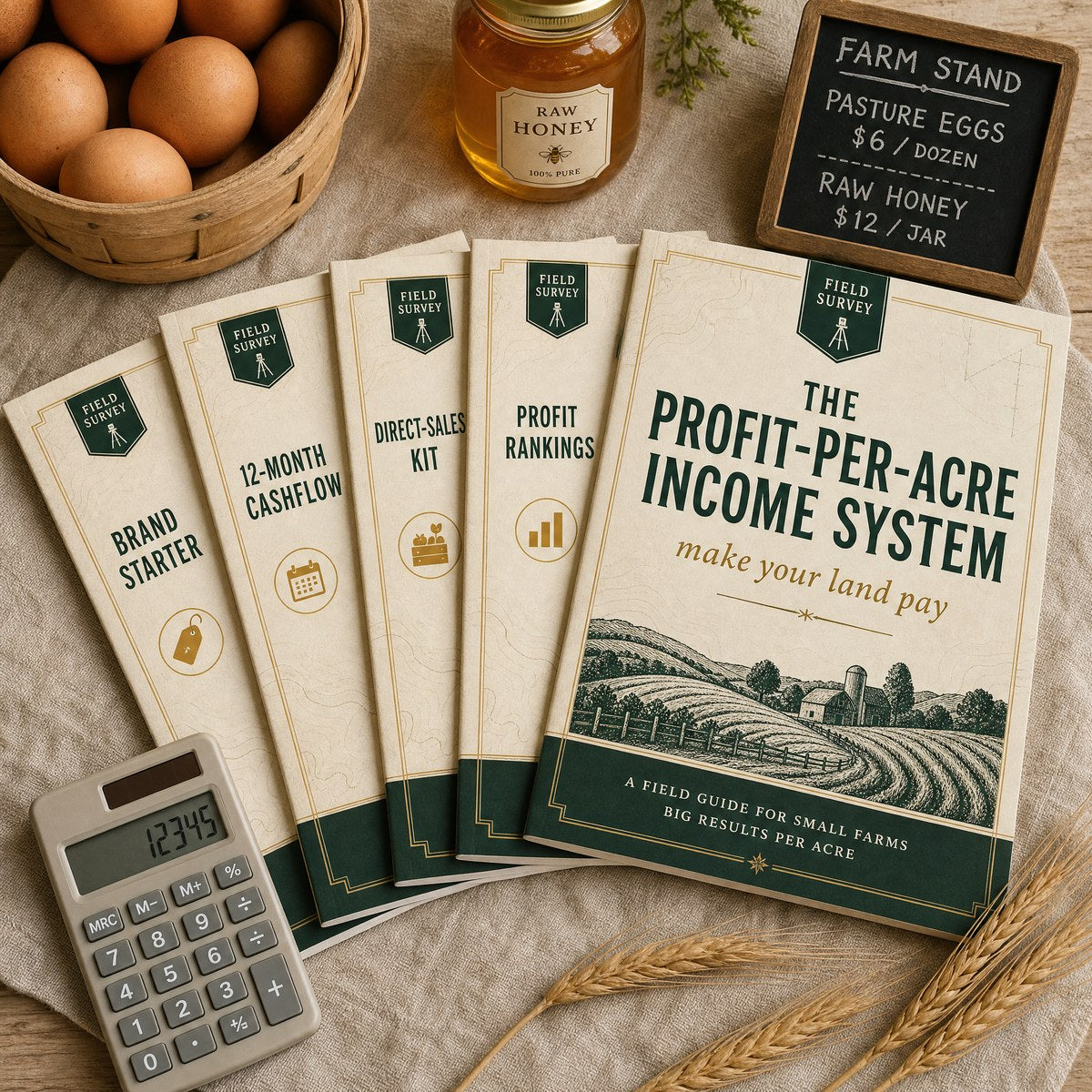 The Profit-Per-Acre Income System bundle — 5 Field Survey booklets