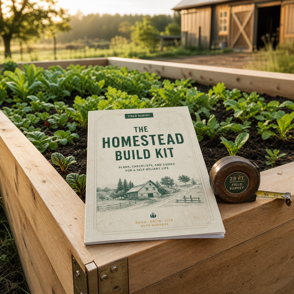 The Build Kit on a finished raised garden bed